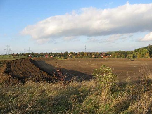 Deponierter Mutterboden am Rand