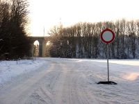 Straßensperre in Richtung Hochstedt