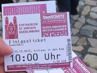 Eintrittskarten zur Stiftskirche von Quedlinburg