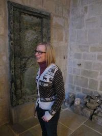 Unsere Führerin durch die Stiftskirche von Quedlinburg