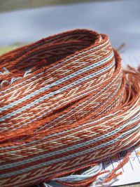 Brettchengewebe mit Waidfäden